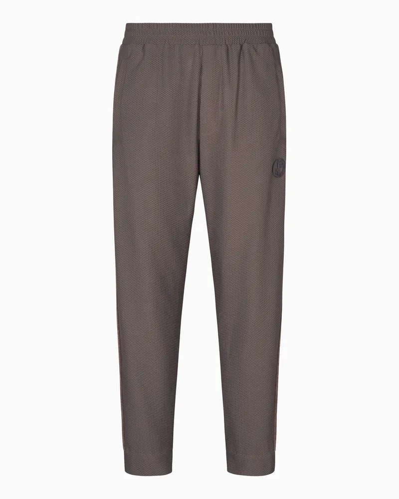 Giorgio Armani Flatfront-Hose aus geprägtem Funktionsstoff Beige