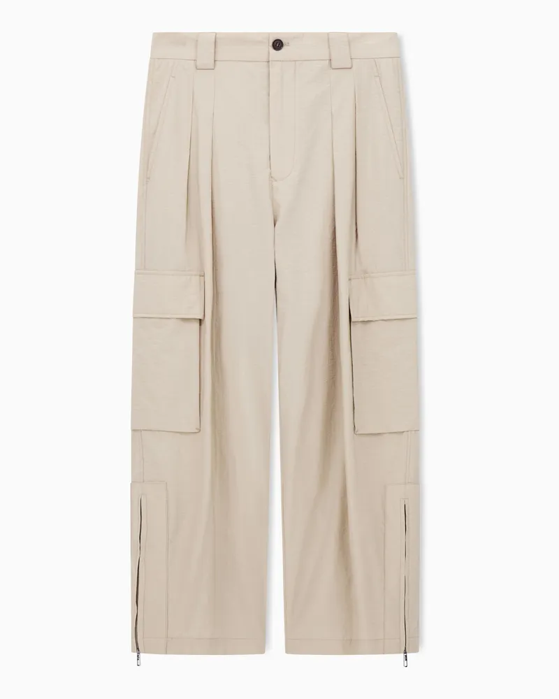 Giorgio Armani Cargohose aus Baumwollmischgewebe Beige