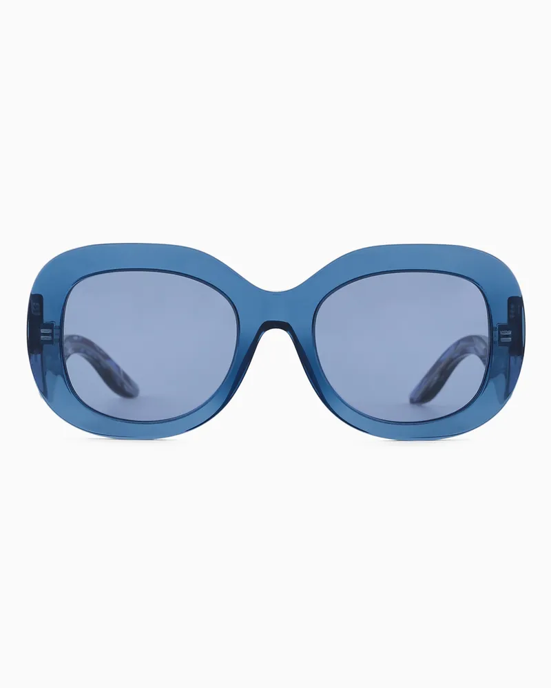 Giorgio Armani Ovale Sonnenbrille für Damen Blau