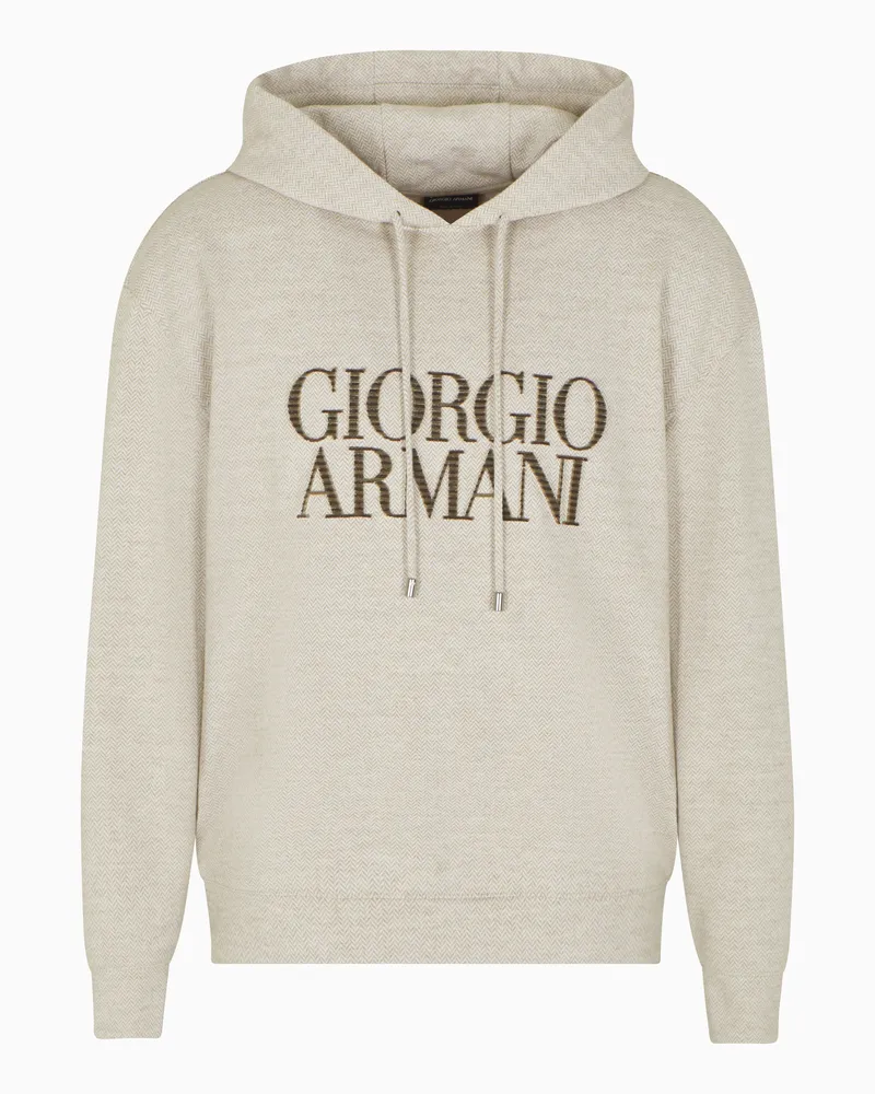 Giorgio Armani Wool Blend Hoodie Beige