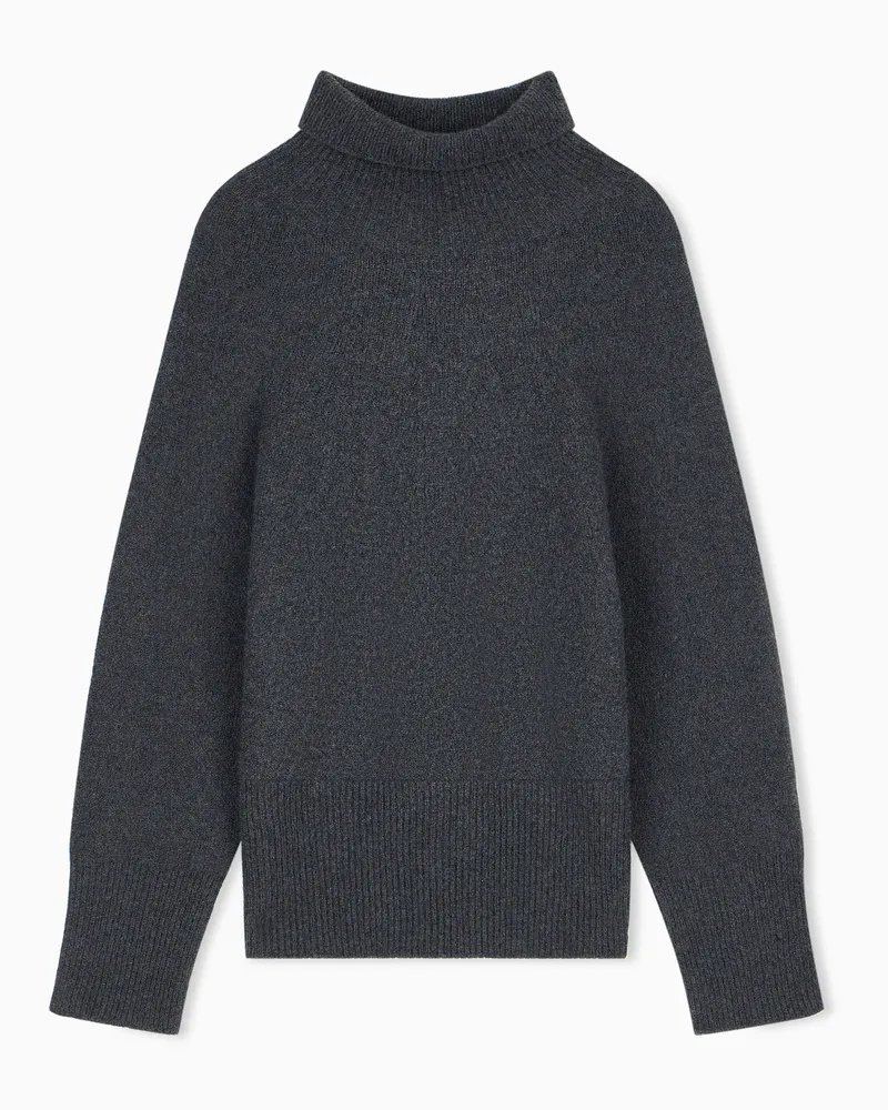 Giorgio Armani Rollkragenpullover Sweaters aus reinem Kaschmir Rippstrick Grau