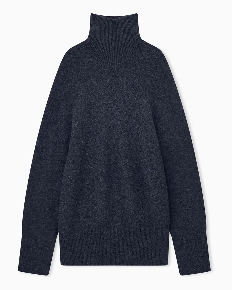 Giorgio Armani Rollkragenpullover Sweaters aus reinem Kaschmir Rippstrick Grau