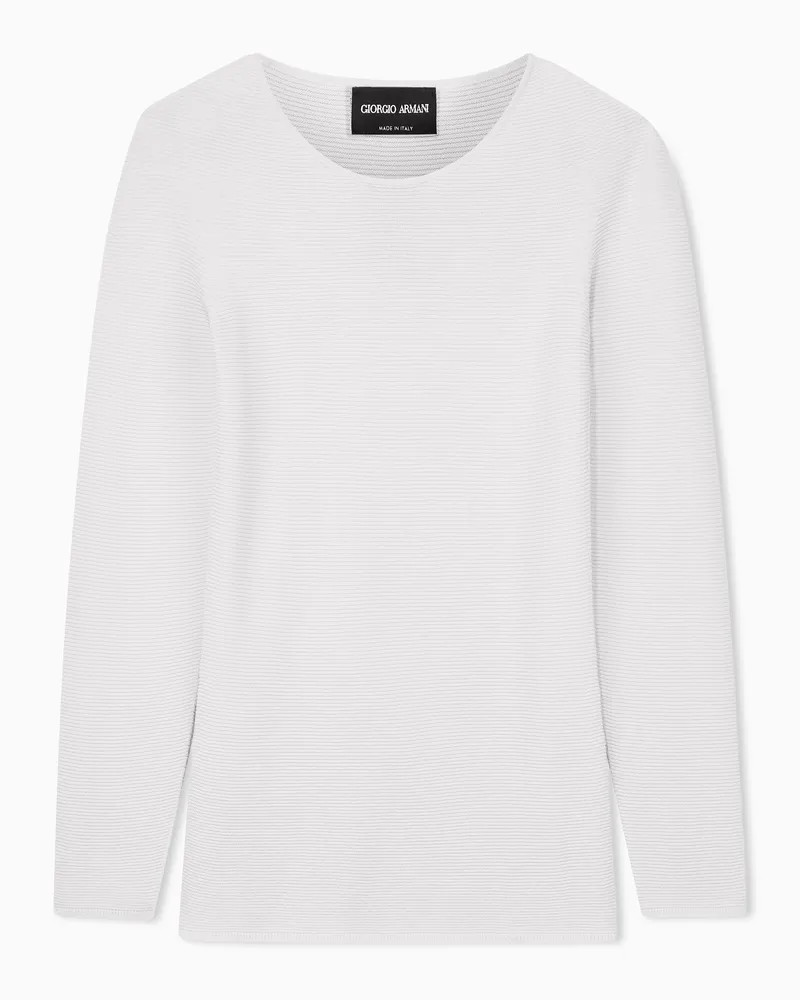 Giorgio Armani Pullover mit langen Ärmeln aus Viskose in Links-Verarbeitung Weiß
