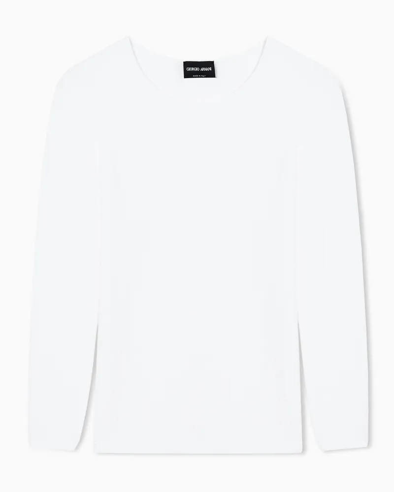 Giorgio Armani Pullover mit langen Ärmeln aus Viskose in Links-Verarbeitung Weiß