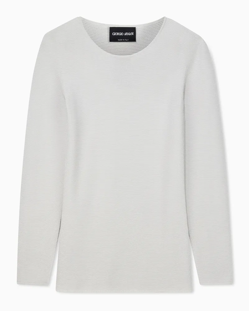 Giorgio Armani Pullover mit langen Ärmeln aus Viskose in Links-Verarbeitung Weiß