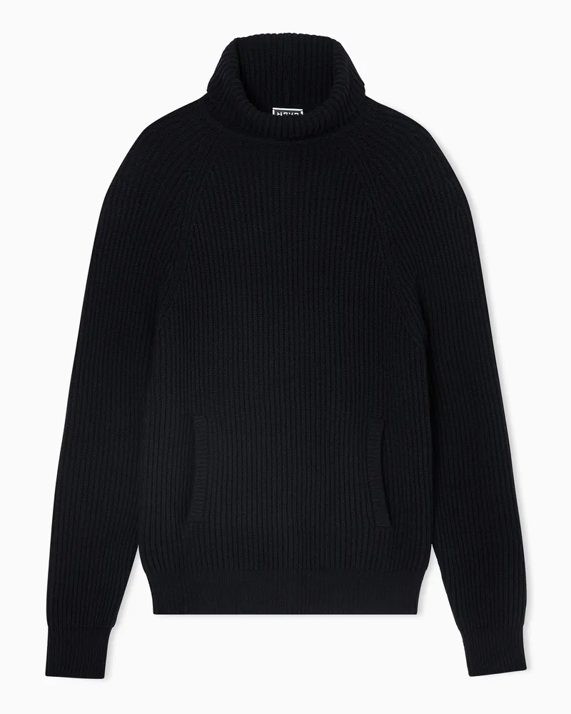 Giorgio Armani Neve Rollkragenpullover aus Schurwolle und Kaschmir Schwarz