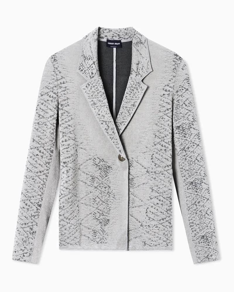 Giorgio Armani Einreihiges Sakko aus Viskose-Jersey in Jacquard-Stoff-Verarbeitung Beige