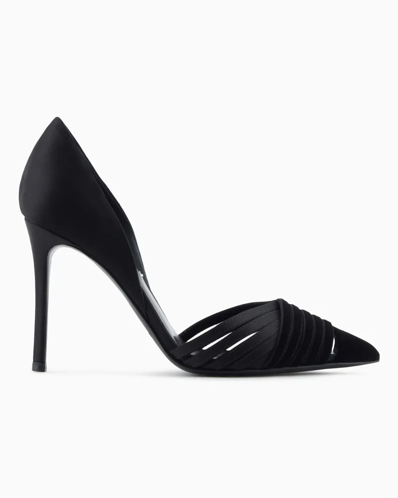 Giorgio Armani Pumps aus Samt und Satin Schwarz