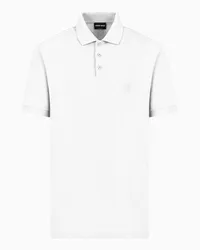 Giorgio Armani Poloshirt Aus Elastischem Baumwollpikee Weiss