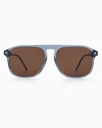 Giorgio Armani Eckige Sonnenbrille Für Herren Blau