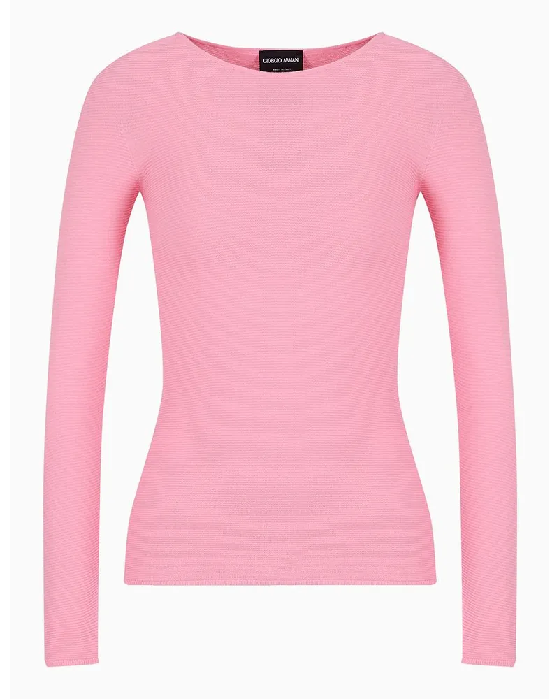 Giorgio Armani Pullover mit Langen Ärmeln Aus Viskose In Links-verarbeitung Rosa