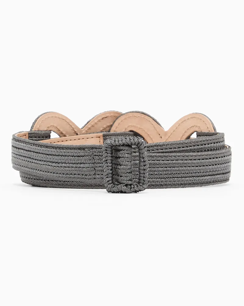 Giorgio Armani Gürtel aus Leder mit Sautage-Überzug Grau