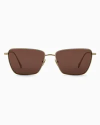 Giorgio Armani Sonnenbrille mit Rechteckiger Fassung Für Damen Gold