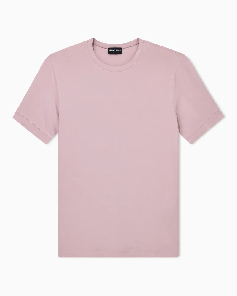 Giorgio Armani T-Shirt mit Rundhalsausschnitt aus Viskosejersey mit Stretchanteil Pink