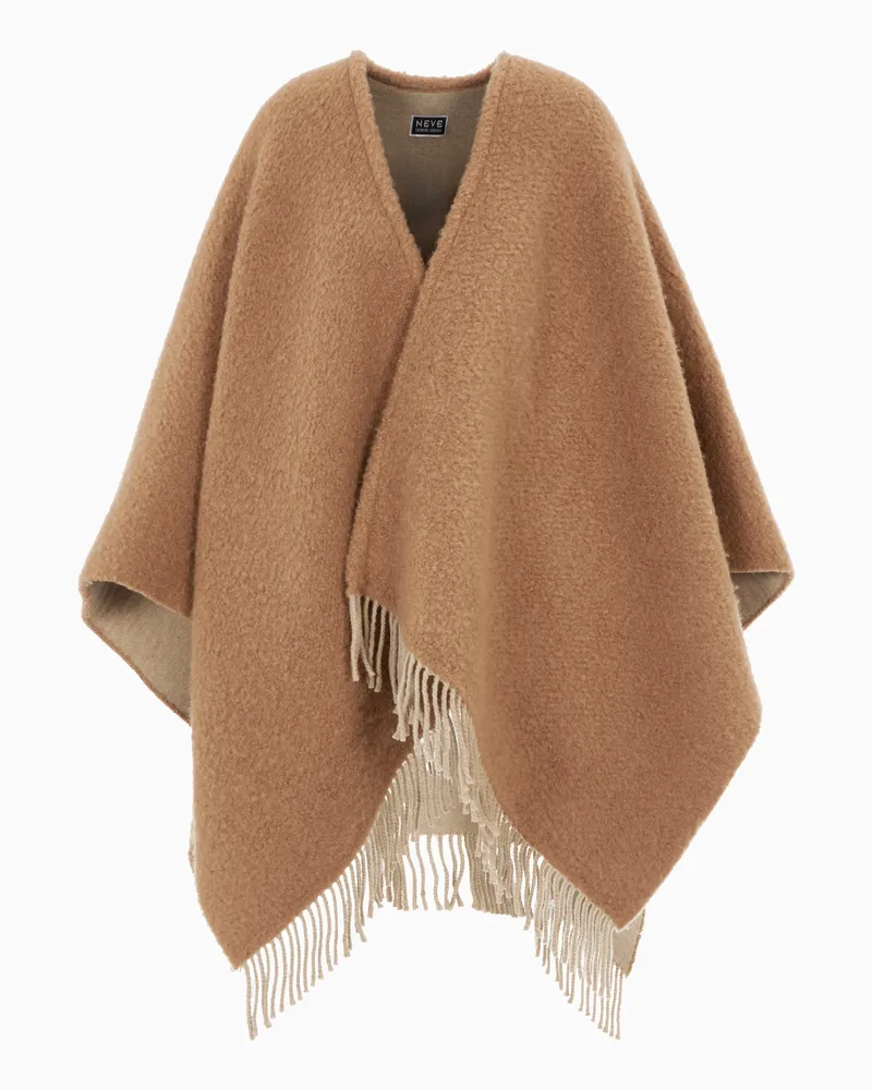 Giorgio Armani Neve Umhang aus Schurwolle und Kaschmir Beige