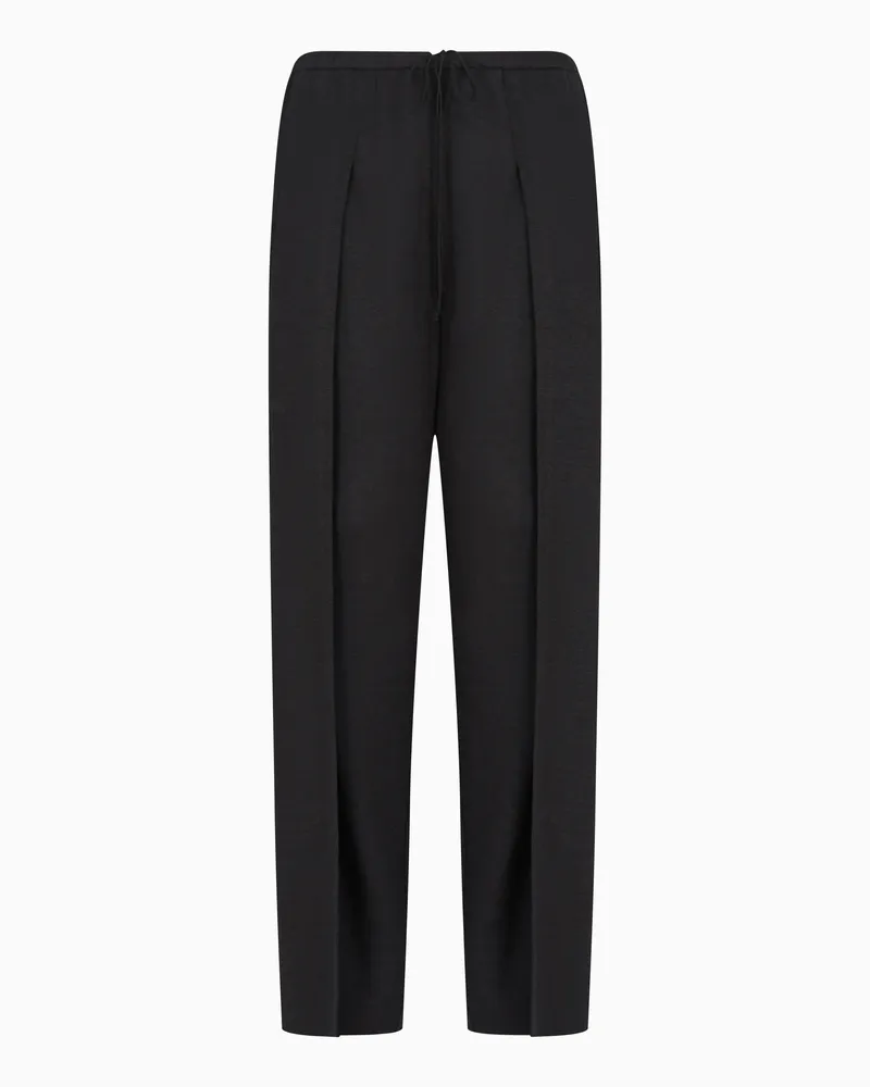 Giorgio Armani Weich fallende Hose aus Hanf-Jersey Schwarz