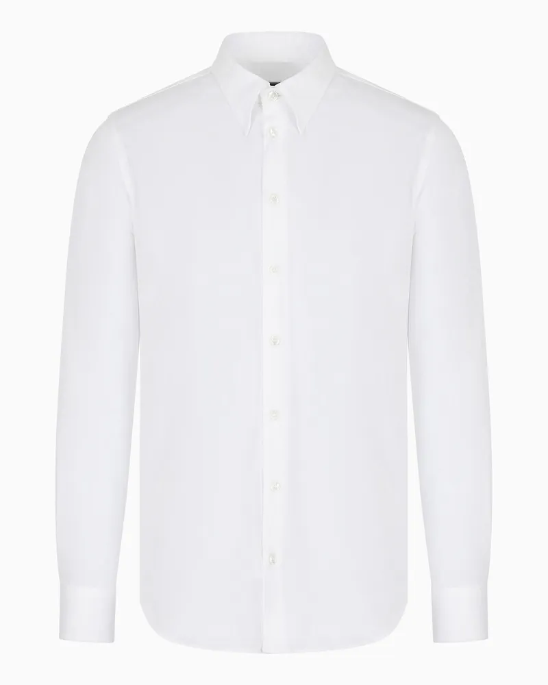 Giorgio Armani Hemd Icon in Slim Fit aus Baumwolljersey Weiß
