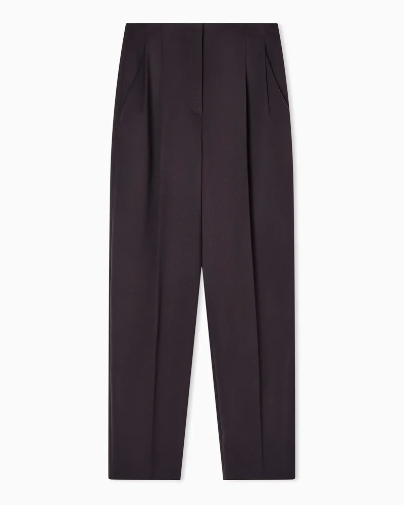 Giorgio Armani Hose mit einer Bundfalte aus Wolle Braun