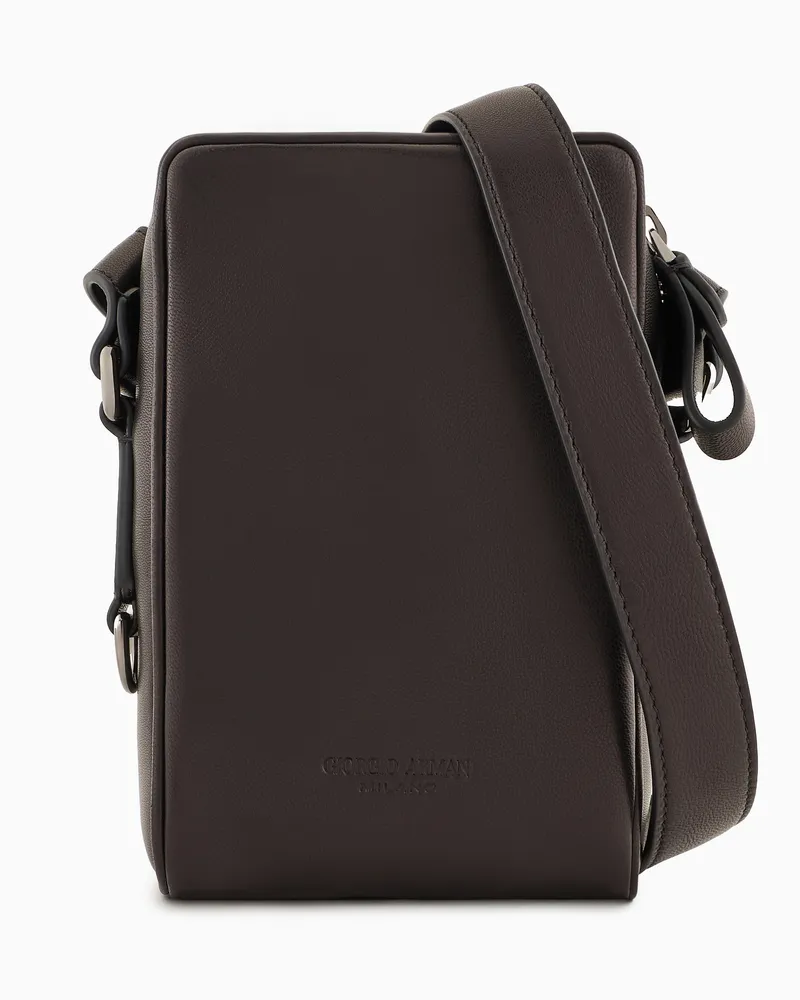 Giorgio Armani Handytasche aus Nappaleder Schwarz