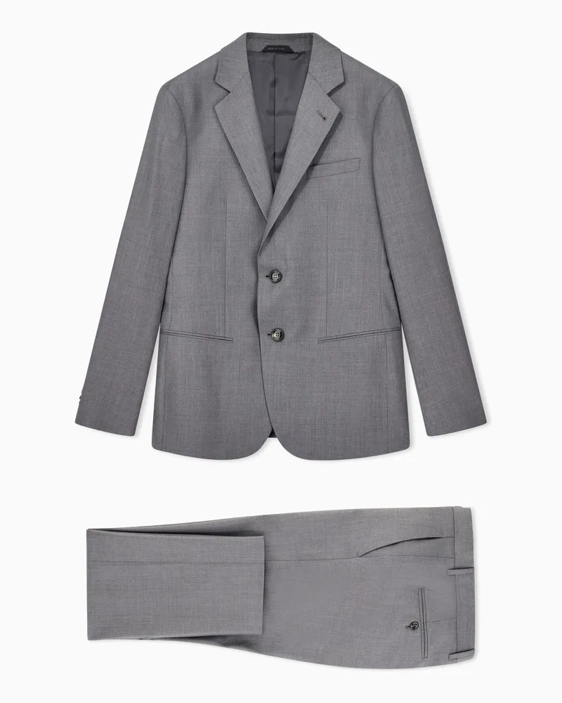 Giorgio Armani Einreihiger Anzug der Soho-Linie aus Schurwolle und Kaschmir Grau