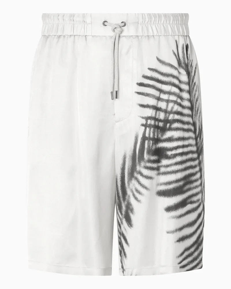 Giorgio Armani Flatfront-Bermudashorts aus bedrucktem Cupro Gemustert