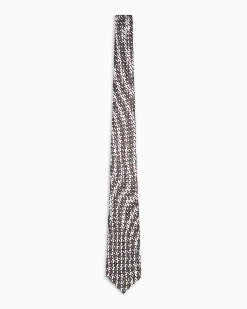 Giorgio Armani Krawatte aus bedruckter Seide Beige