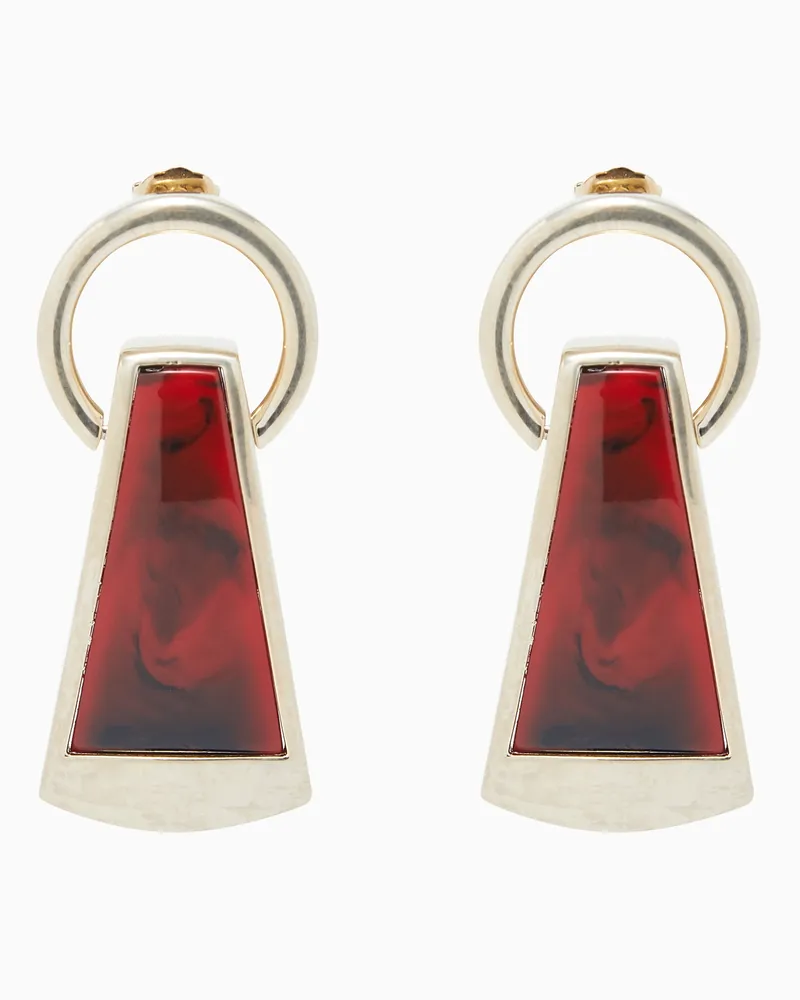 Giorgio Armani Ohrringe aus Metall und Kunstharz Rot