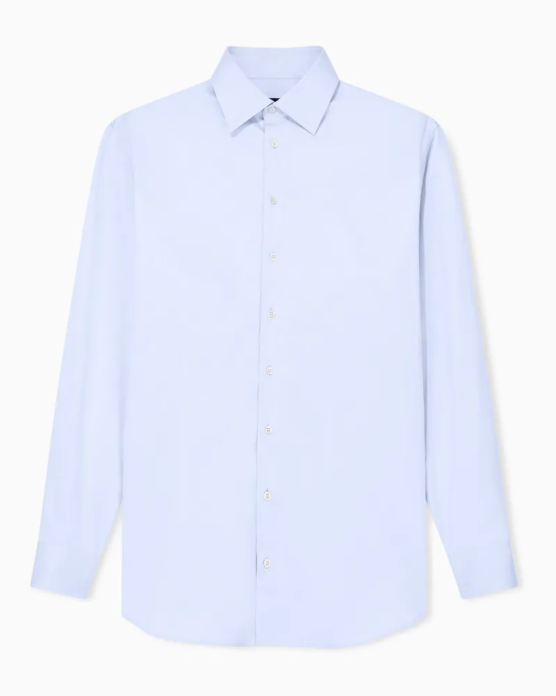 Giorgio Armani Hemd in Regular Fit aus Baumwolltwill Hellblau