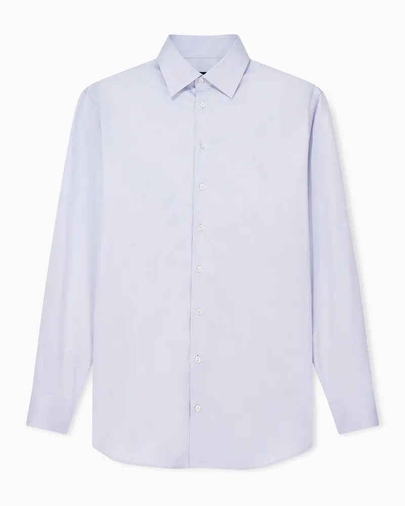 Giorgio Armani Hemd in Regular Fit aus Baumwolltwill Hellblau