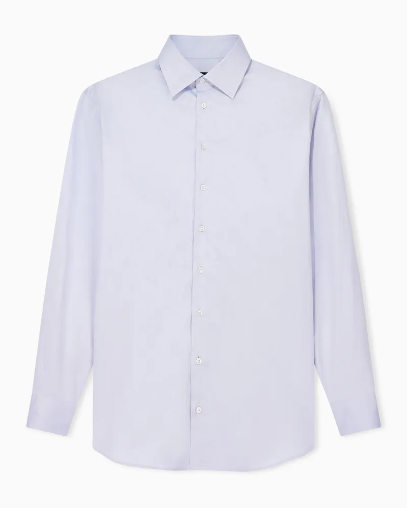 Giorgio Armani Hemd in Regular Fit aus Baumwolltwill Hellblau