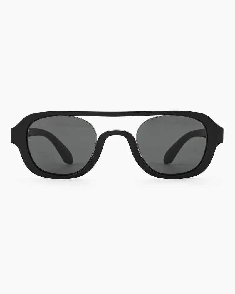 Giorgio Armani Sonnenbrille mit eckiger Fassung für Herren Schwarz