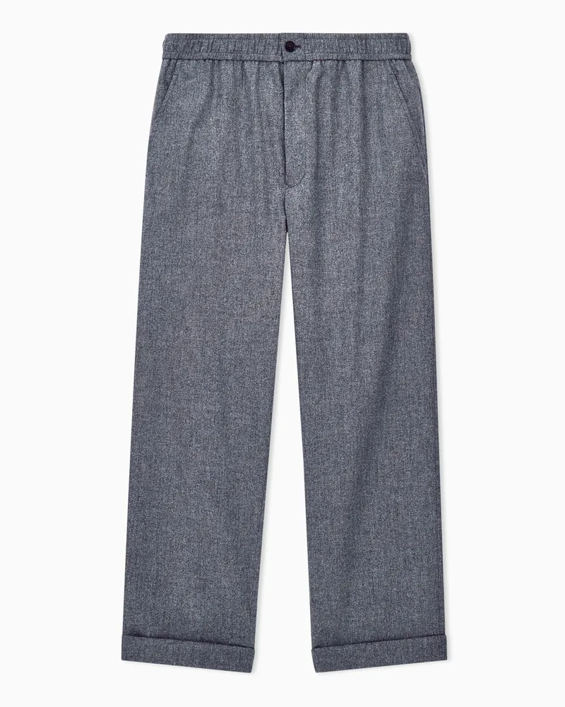Giorgio Armani Stretch-Hose aus Schurwolle und Kaschmir mit Denim-Effekt Grau