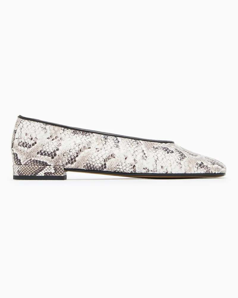Giorgio Armani Ballerinas aus Leder mit Schlangenleder-Print 
