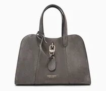 Kleiner Shopper aus Veloursleder