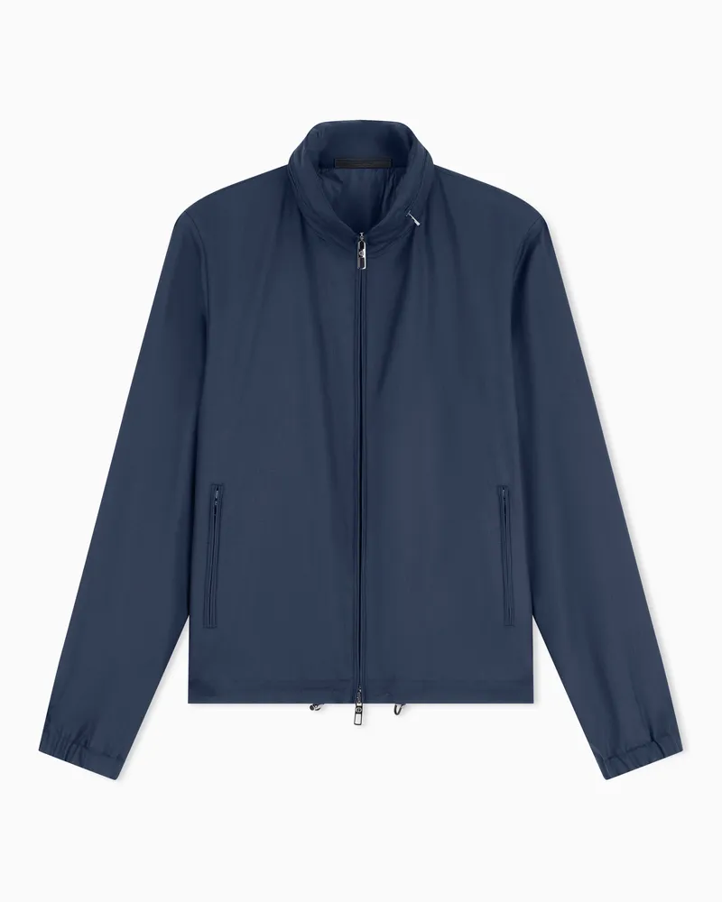 Giorgio Armani Blouson Icon aus Kaschmir-Gemisch-Gabardine Marineblau