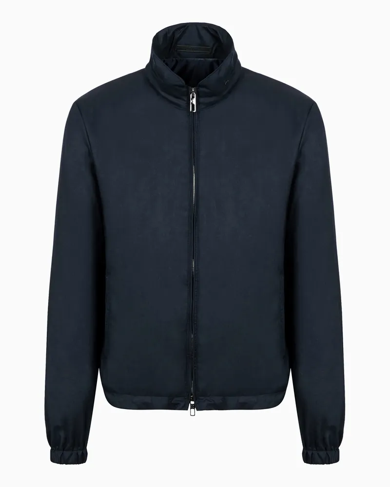 Giorgio Armani Blouson Icon aus Kaschmir-Gemisch-Gabardine Marineblau