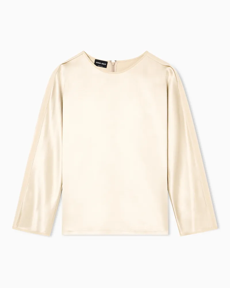 Giorgio Armani Bluse aus Tussah-Seiden-Satin Beige