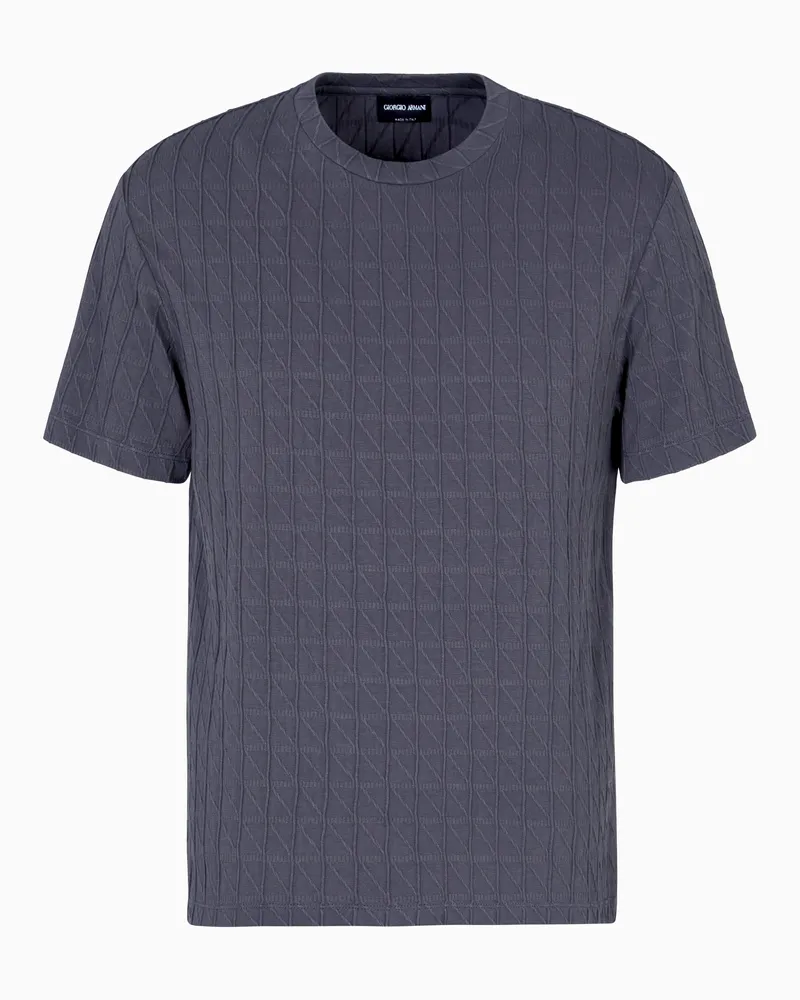 Giorgio Armani ASV T-Shirt mit Rundhalsausschnitt aus einer elastischen Viskose-Kaschmir-Mischung Grau