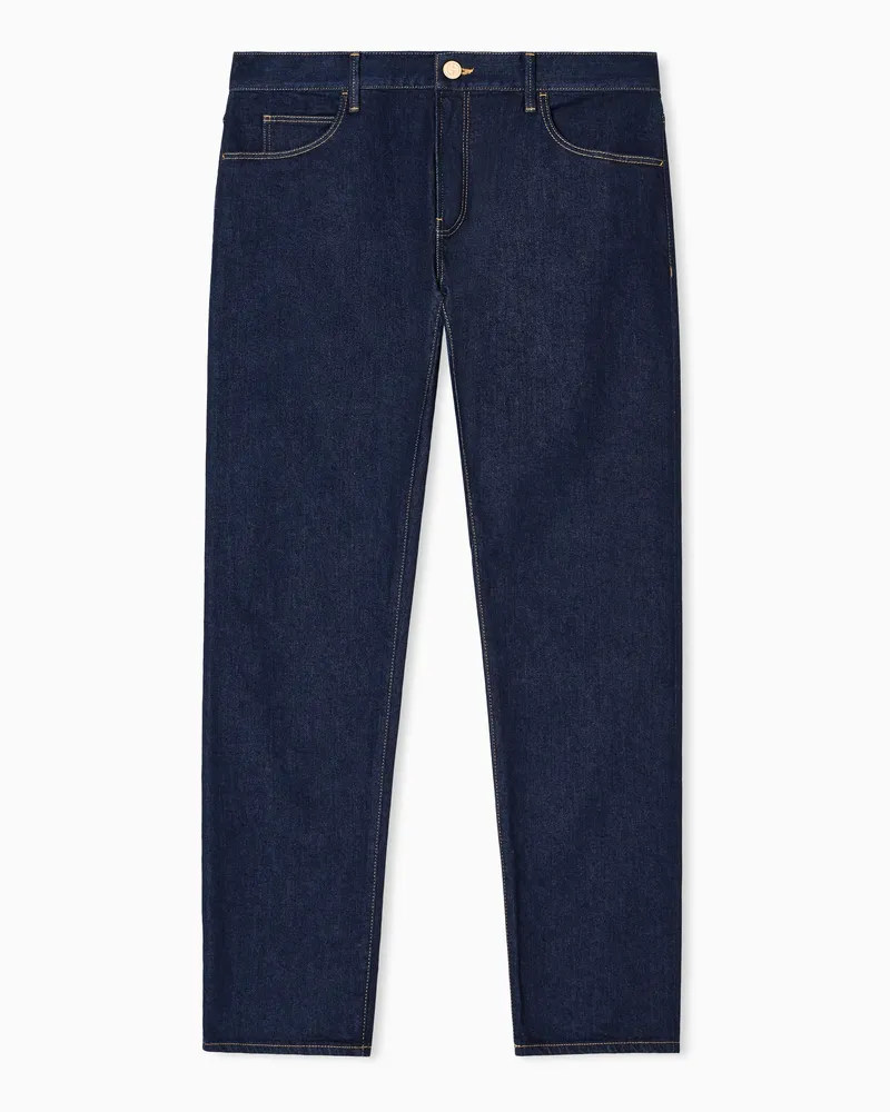 Giorgio Armani ASV Five-Pocket-Hose in Regular Fit aus Baumwolle und Modal Blau