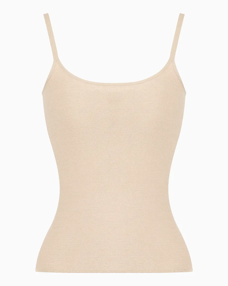 Giorgio Armani Top aus Viskose-Ottoman Beige