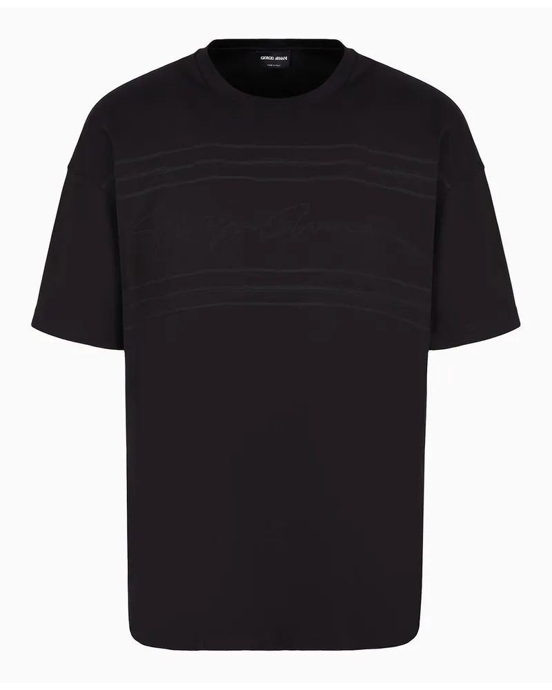 Giorgio Armani Asv T-shirt mit Rundhalsausschnitt Aus Bio-baumwolljersey Schwarz