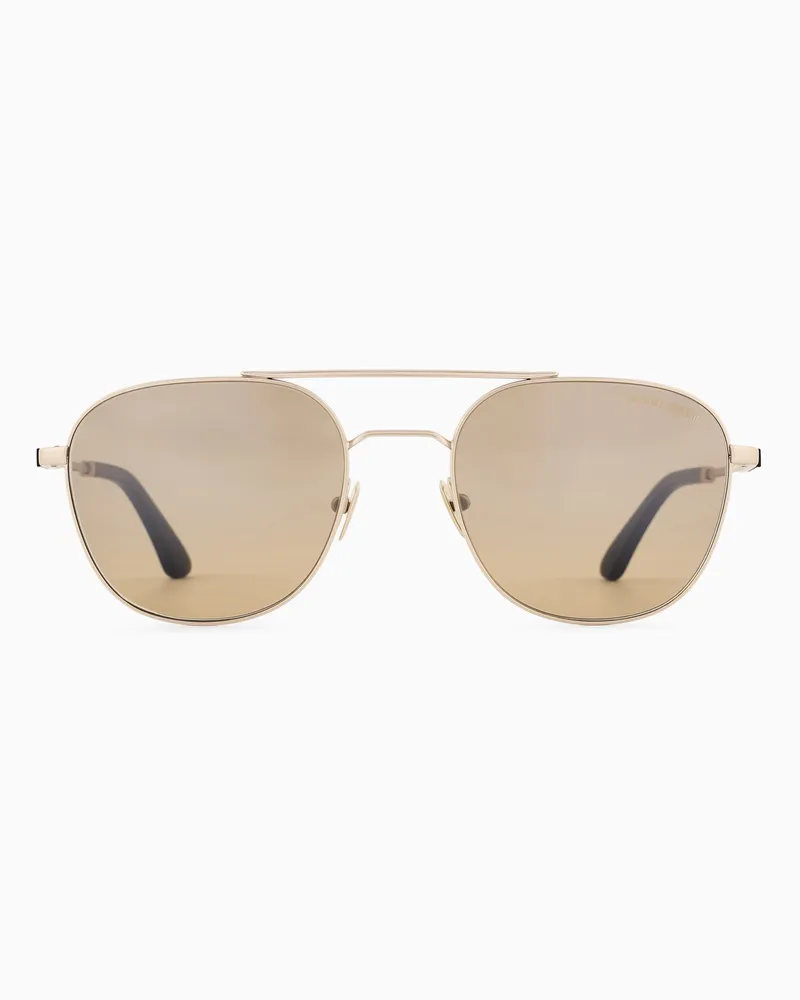 Giorgio Armani Sonnenbrille mit eckiger Fassung für Herren Goldfarben