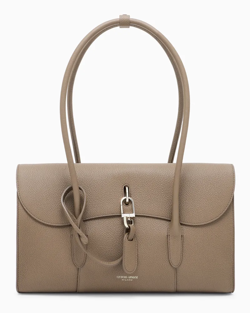 Giorgio Armani Kleine Schultertasche aus genarbtem Leder 