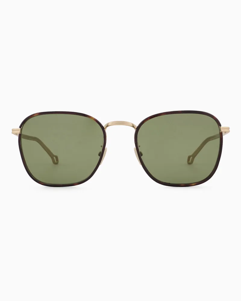 Giorgio Armani Eckige Sonnenbrille für Herren Goldfarben