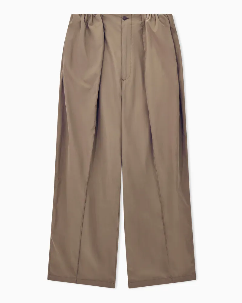 Giorgio Armani Hose in Veloursoptik mit elastischem Bund Braun