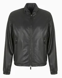 Giorgio Armani Blouson Aus Nappa mit Reißverschluss Schwarz