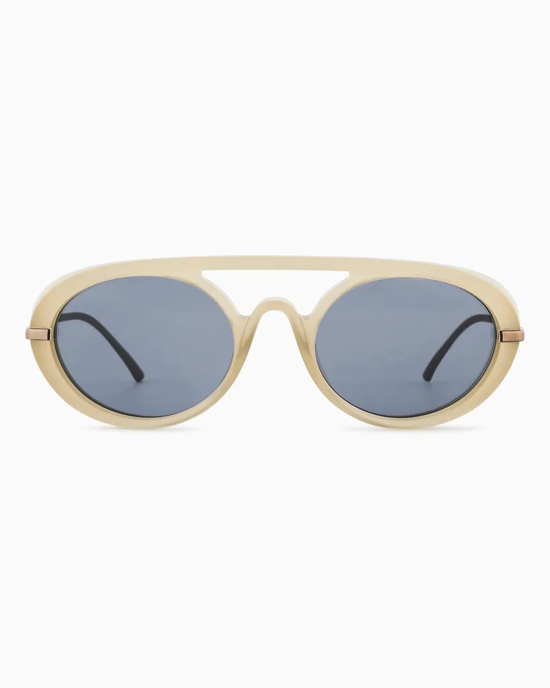 Giorgio Armani Ovale Sonnenbrille für Herren Beige