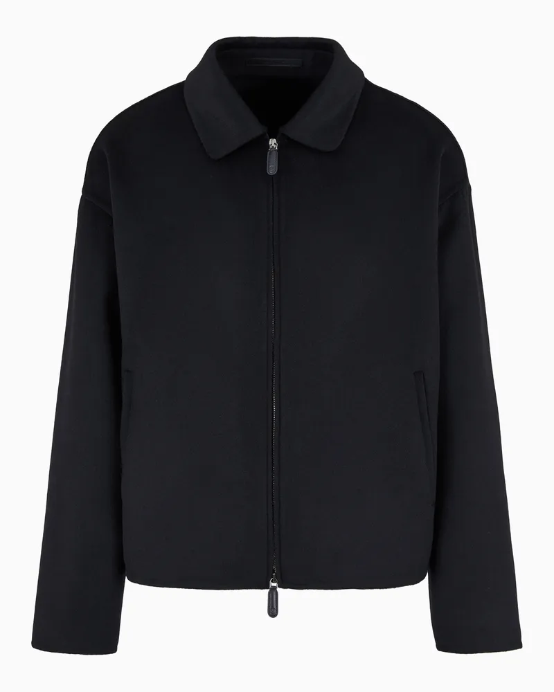 Giorgio Armani Blouson aus doppellagigem Kaschmirstoff Marineblau