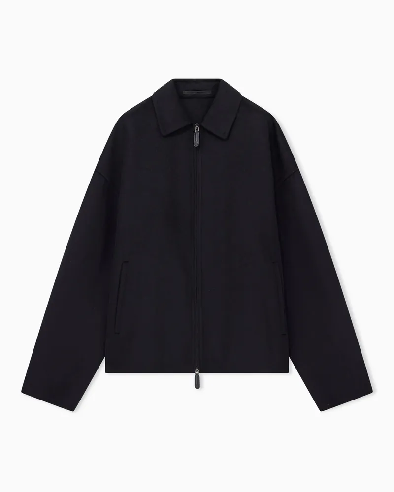 Giorgio Armani Blouson aus doppellagigem Kaschmirstoff Marineblau