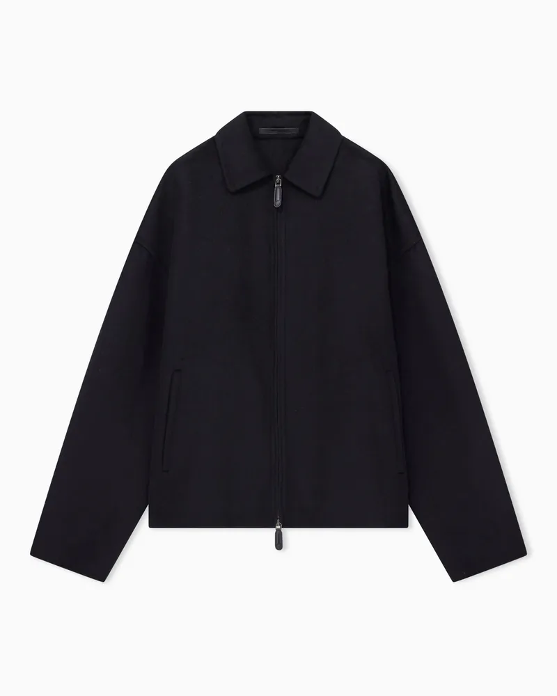 Giorgio Armani Blouson aus doppellagigem Kaschmirstoff Marineblau